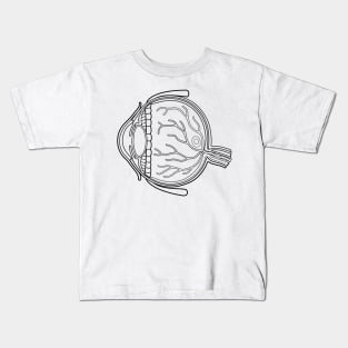 Line Drawing of Human Eye Anatomy Kids T-Shirt